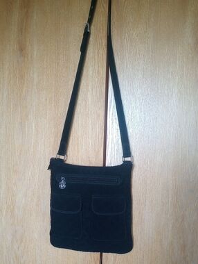 Black Crossbody Shoulder Bag Quilted Design